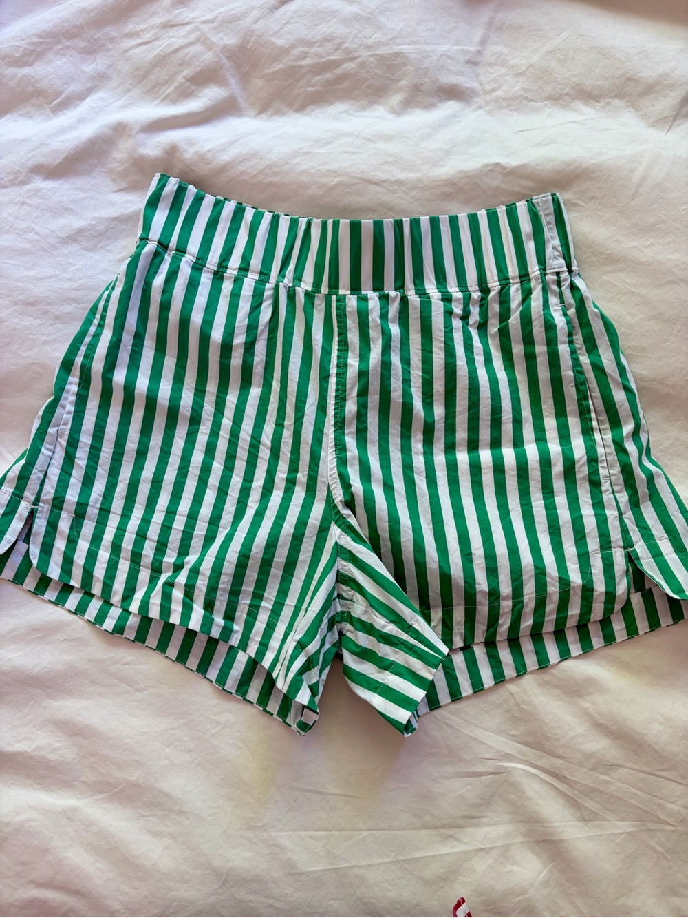 AYR “Staycation” Striped Poplin High-Waist Shorts
